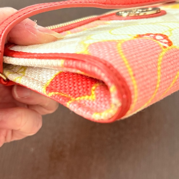 Spartina 449 Floral Canvas Wristlet with Red and Yellow Accents - Picture 5 of 6